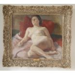 Attributed to Roderic O'Conor. An Oil on Canvas 'Reclining Nude'. 54.5 x62cm approx.