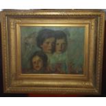 Attributed to Walter Osborne. 1859-1903. An Oil on Canvas head studies of three young Children. With