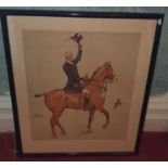 A Snaffles. 'Hogany Tops'. A man on his horse waving his top hat. 41 x W34cm approx.