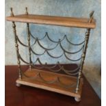 A Brass and Timber Wine Rack. 39 x 18 x 42cm approx.