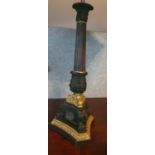 A fantastic 19th Century Bronze and Ormlu table Lamp with highly molded and reeded shaft. 57 cm