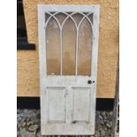 A good Vintage Door with gothic glazed panels. H200 x D5 x W88cm approx.
