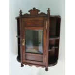 An early 20th Century Oak corner Wall Cabinet with drawered interior. H46 x D30 x W36cm approx.