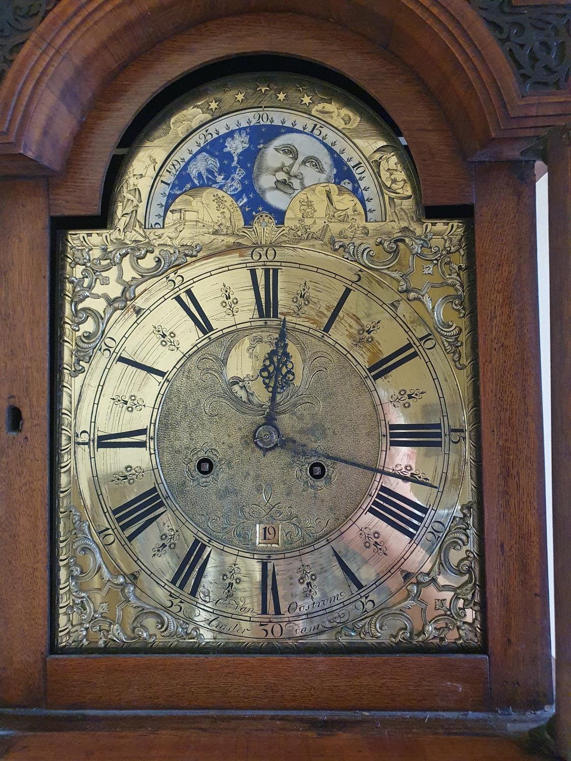 A very important Walnut and Marquetry Inlay Longcase Clock by Anthonij van Oostrom of Amsterdam, - Image 2 of 7