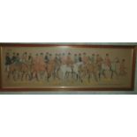 A hand coloured Lithograph 'The Glad Throng that goes Laughing Along'. H35 x W100cm approx. Circa