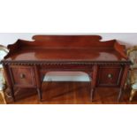 A Fabulous early 19th Century Mahogany Irish Sideboard, possibly Cork, with roped moulded edge,