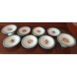 A part set of 19th Century Royal Worcester Plates with hand painted Still life decoration. Five