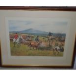 Peter Curling. A signed limited edition coloured Print ' The Tipperary Foxhounds'. Signed in the m