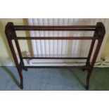 An Edwardian Mahogany Clothes Horse H81 x D28 x W80cm approx., along with a low table and other