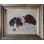 N Morgan, Oil on Canvas of two Hunting Dogs. Signed and dated 1902 LR.