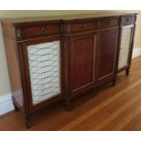 A Fantastic Mahogany Side Cabinet in the Regency style with brass inlay, brass grilled doors