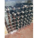 Four metal and timber Wine Racks.