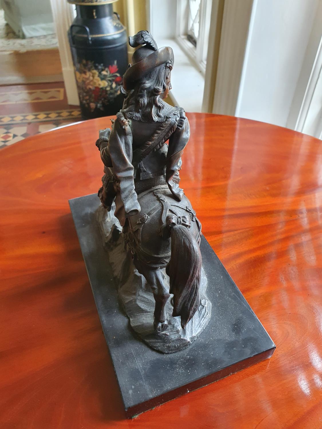 A good Bronze Figure of a Military Man on horseback on a marble base. 32 x 16 x H30cm approx. - Image 4 of 4