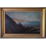 A large Oil on Canvas in a good gilt frame of The Bailey Lighthouse by Stephen Catterson Smith.