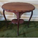 An Edwardian Mahogany scalloped edge Side Table. 71 x 52 x H 73cm approx.