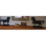 A Fabulous pair of Bronze Horses on square plinth bases.