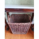 A good heavy Rush Log Basket. 52 x 68 x H50cm approx.