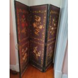 A nice 19th Century three panelled Screen with floral needlework design. Each panel 172 x 52cm