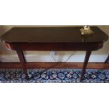 A Georgian Mahogany Side table with tapered supports. W134 x D55 x H71cm approx.