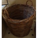 An extremely large Wicker Log Bin. H71 x Diam. 71cm approx.