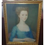 An late 18th- early 19th Century Pastal Portrait of a young Woman in a good gilt Frame.