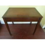 A late 19th early 20th Century Mahogany leather topped Desk Table. H76 x D61 x W91cm approx.