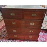 A good late 19th Century Military Chest on a base. H99 x D51 x W94cm approx.