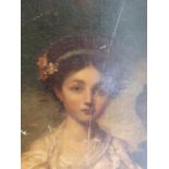A 19th Century Oil on Board of a beautiful young Woman in period dress. 24 x 27 cms approx.