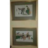 A good set of four 19th Century Thackeray Coloured Prints by Lionel Edwards. Well framed. 'By