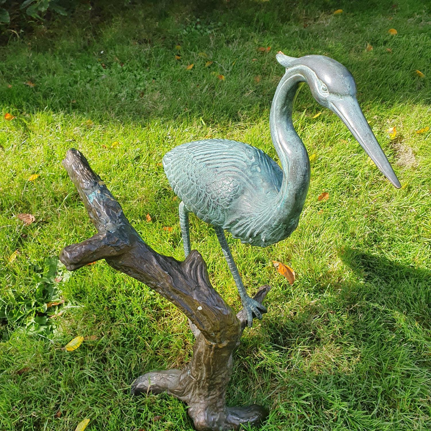 A fabulous Bronze Crane standing on a branch. - Image 2 of 2