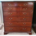 A really good early 19th Century Mahogany Tallboy with inlaid drawers and original brass swan neck