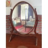 An Edwardian Mahogany Crutch Mirror. H55 x D24 x W44cm approx.