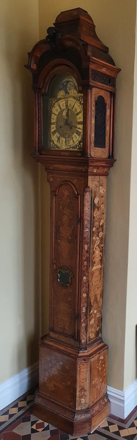 A very important Walnut and Marquetry Inlay Longcase Clock by Anthonij van Oostrom of Amsterdam,