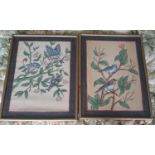 A nice pair of oriental Watercolours of Birds. 39 x 30cm approx.