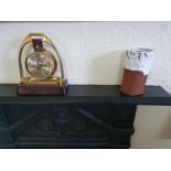 A Barometer.H18 x D7 x W16cm approx, Brass Coal bin and a Nicholas Moss Vase and signed coloured P