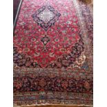 A large Iranian fine woven Carpet from the Kashan region of Iran with allover pattern and