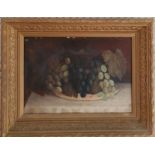 A 19th Century Oil on Board still life of grapes. 25 x W34cm approx.
