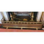 A good 19th Century pierced Brass Fender with claw feet supports. H28 x D31 x W136cm approx.,