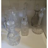 A good quantity of Crystal Decanters along with two Water Jugs.