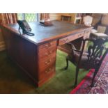 A Fantastic Regency Mahogany Partners Desk of very large proportions. The triple drawer frieze