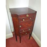 A very unusual Georgian Mahogany Gentleman's Wash Commode with lift up lid, bidet bottom, single