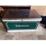A large Metal and Timber Travel trunk. H56 x D 61 x W98cm approx.