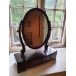 A 19th Century Mahogany Crutch Mirror. H54 x D18 x W45cm approx.