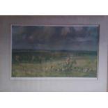 A Hunting scene. A signed Coloured Print after Lionel Edwards. H40 x W55cm approx.