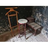 A Gentleman's Valet, a marble topped table and phone table.