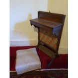 A Regency Rosewood Fire Screen along with a Georgian Stool.