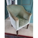 A 19th Century Tub Chair with tapered supports. D56 x W60 x H92cm approx.