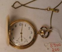 Taschenuhr um 1900. Zwei Deckel Gold,