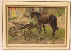 Russischer Maler: "Pferd neben