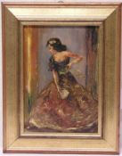 "Spanische Tänzerin". Öl/Holz, 26 x